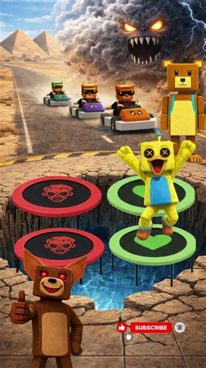 Boss vs Rat boss. Desert edition Trampoline Challenge #superbearadventure #trampolinechallenge