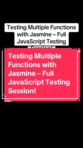 Testing Multiple Functions with Jasmine – Full JavaScript Testing Session! #jasmine #hook #javascript #codenewbie #webdeveloper