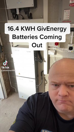 GivEnergy batteries are been replaced with new 9.5kwh battery 2 x 8.2 = 16.4 kwh out and 2 x 9.5 = 19kwh going in #climatechange #allenhart #givenergy #solarpower #solarpanels #batterystorage | Allen Hart