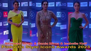 68K views · 9K reactions | Sania Mirza with Sharvari Wagh & Isabelle Kaif Arrives for Pinkvilla Style Icons Awards 2023 | Varinder Chawla | Facebook
