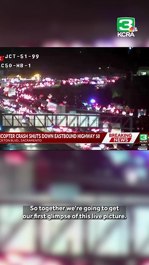 Video from LiveCopter 3 shows where a medical helicopter crashed on Highway 50 on Monday night. Follow the latest updates on kcra.com