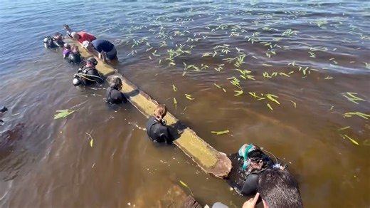 1,000-year-old Native American canoe pulled from North Carolina lake