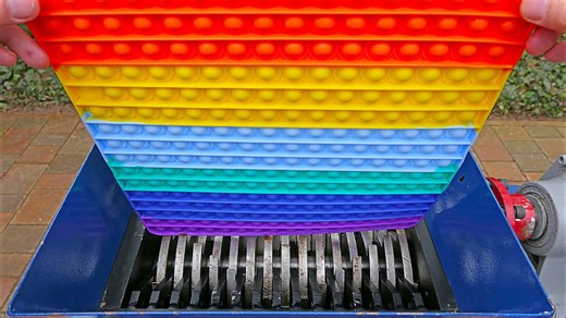 Giant Pop It Toy Gets Obliterated by Shredder in Seconds