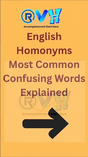 Homonyms in English | Same Words with Different Meanings | Most Common Confusing Words Explained