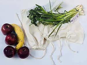 BigLotBags Premium Muslin Bags - Double Drawstring, 100% Organic Cotton, Premium Quality Eco Friendly Reusable Natural Bags. Pack of 25 (8 x 10 Inches)