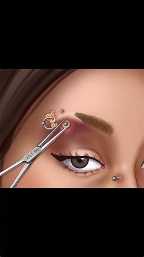 ASMR Brow Piercing#animation #cleaning #satisfying #foryou #shortsasmr #tiktok #asmr #asmrsounds