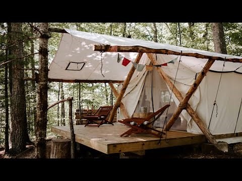 GORGEOUS Glamping Tent Setup surrounded by The Great Smokey Mountains