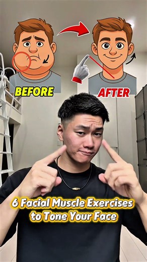 6 Facial Exercises to Train Your Face Muscles Without Punching Your Face🤔 #faceworkout #faceyoga