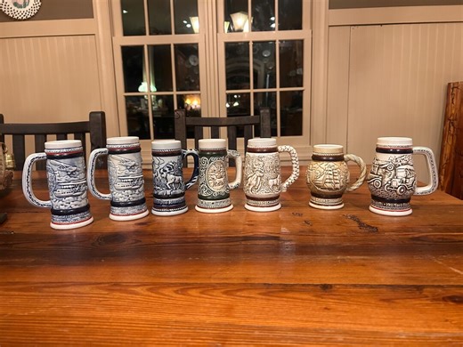 Vintage Avon Brazilian Beer Steins Lot | 10 Collectible Mini Stein Mugs | Aviation, Western & Americana Themes | With Boxes - Etsy