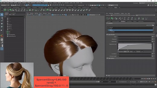 MayaXgen教程-女性角色头发制作-Creating a Female Hairstyle for Production with Maya XGen