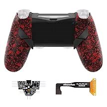 Amazon.com: eXtremeRate Dawn Type-C Version Remap Kit for PS4 Slim Pro Controller JDM-040/050/055 with 6 Customizable Mapping Profiles, Textured Red Redesigned Back Shell and 4 Back Buttons - Without Controller : Video Games
