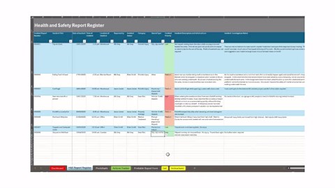 Health and Safety Incident Register in Excel | Manage H&S Reports and Actions \ Interactive Dashboard - Etsy