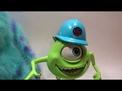Monster's Inc interactive video test of Mike and Sully figures