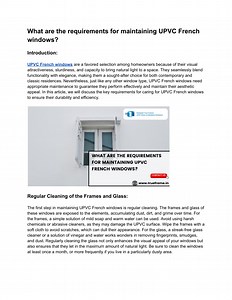 What are the requirements for maintaining UPVC French windows_ - SlideServe