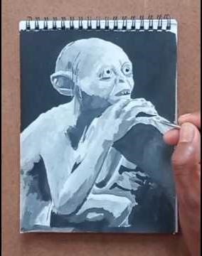 Painting Gollum pt 2 : What have I got in my pocket #portraitpainting #art #drawing #gollum
