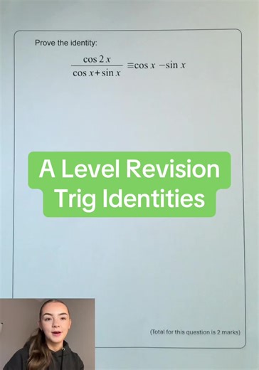 A Level Revision - Trig Identities #alevel #math #revision
