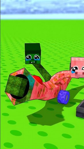 Steve Gun vs Zombie Cannon & Pigman Cannon | Minecraft Animation #shorts
