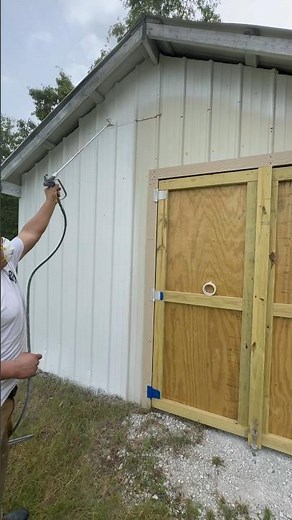 How to spray paint metal shed