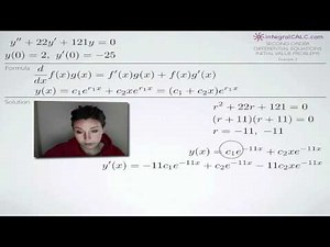 Second-Order Differential Equations Initial Value Problems Example 3 (KristaKingMath)