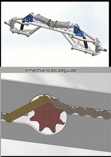 Chain mechanism #foryou #automobile #autocadblocks #machinedesign #viral #machine #mechanical