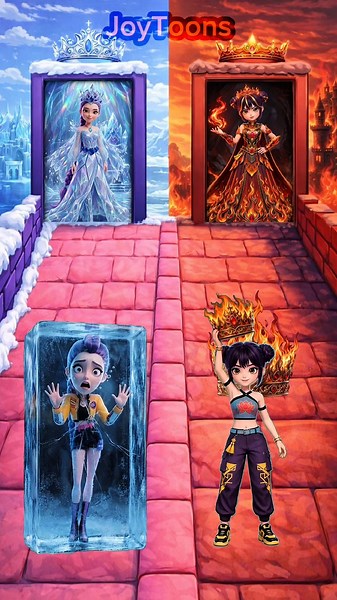 POV ❄️🔥🧯👑 Ice Queen Rumi vs Fire Queen Zoey | K-Pop Demon Hunters