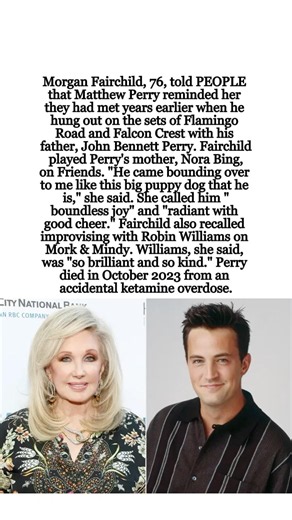 Morgan Fairchild Recalls Matthew Perry as "A Big Puppy Dog" on Friends Set #shorts #MorganFairchild