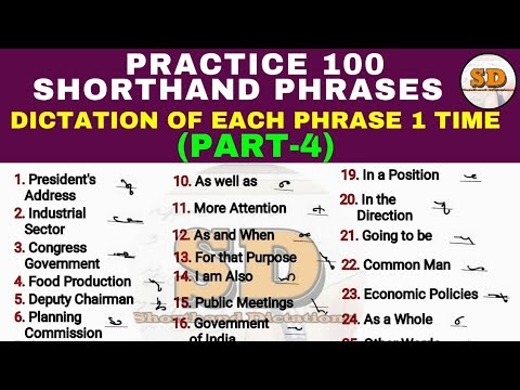 Practice 100 Shorthand Phrases | PART 4 | 1 Time Each Phrase | Shorthand Dictations