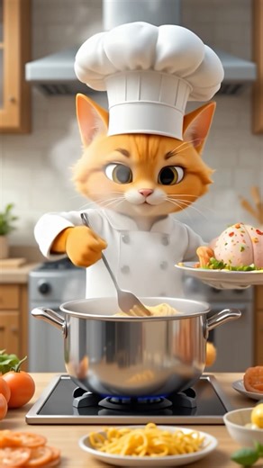 Chicken pot pie recipe! Cat edition….#shorts #cat #catvideos #aicatvideo