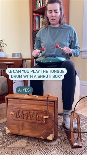 Ever tried playing a shruti box with your tongue drum?