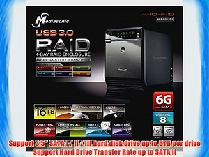 Mediasonic HFR2-SU3S2 PRORAID 4 Bay 3.5 SATA Hard Drive Enclosure - USB 3.0