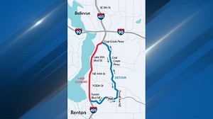 I-405 between Renton and Bellevue to close this weekend for construction