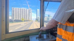 Driving a W Class Tram - It's easy! The left hand controls the acceleration, the right hand controls the brake, the foot controls the gong and sand. Now you just need to coordinate everything to give passengers a smooth ride! All video taken through the glass in the passenger saloon behind the driver. | Schony747 Youtube & DVD