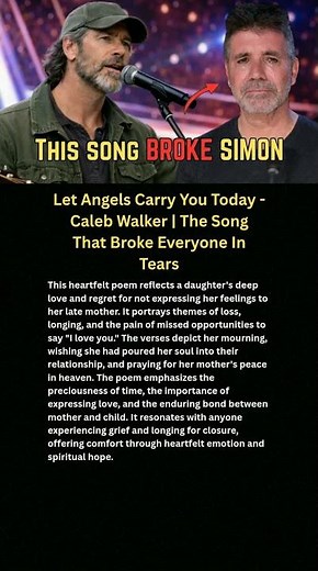 Let Angels Carry You Today - Caleb Walker | The Song That Broke Everyone In Tears#shorts