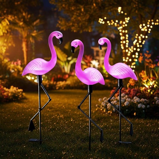 Solar Pink Flamingo Garden Light, Outdoor Pathway Stake, Whimsical Yard Art Decor, Unique Waterproof Landscape Light for Patios & Lawns - Etsy