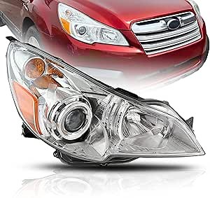 ALLIGATOR AUTO LIGHTS Headlight Assembly Compatible With Subaru Outback, Legacy 2010-2014 Right/Passenger Side Headlamp, Bulbs Included, DOT/SAE Compliant