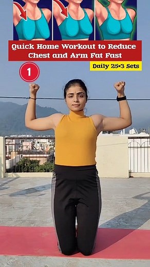 Just 2 Exercises to Flatten Chest and Tone Your Arms 💯✅ #weightloss #explorepage #viral #shorts #exercise #explore #fitness #trainer . . Yogeshwari Kurain | Yoga with yogeshwari