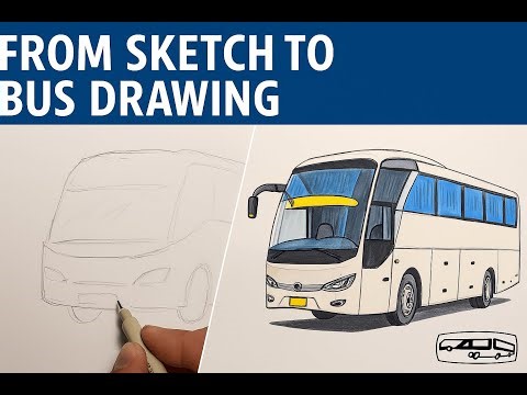 From Sketch to Realistic Bus Drawing Step by Step Art Tutorial