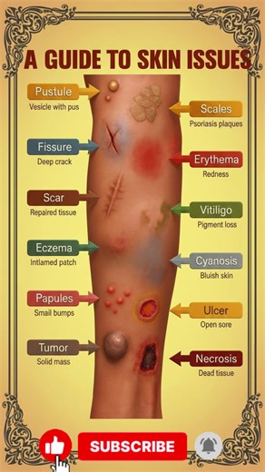 A Guide of Skin Issues | Causes, Symptoms & Natural Care Tips Your skin reflects your overall health. In this video, you’ll get a complete guide to common skin issues, their possible causes, and simple lifestyle and nutrition tips to support healthy, clear skin naturally. 🌿 In this video, you’ll learn about: • Common skin problems like acne, dryness, pigmentation, and rashes • What your skin issues may indicate about internal health • Diet and lifestyle habits that affect skin health • Foods th