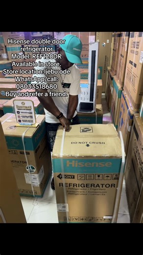Hisense double door refrigerator Model: REF120DR Available in store. Store location:Ijebu ode WhatsApp/call: 08033518680 Buy and refer a friend. #hisensefridge #agoiwoye #ijebuigboogunstate #epe #ijebuwaterside