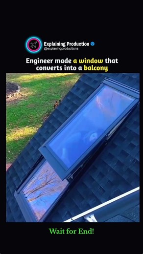 Explaining Production on Instagram: "The Velux CABRIO balcony roof window. It is an innovative architectural solution that transforms from a standard-looking roof window into a small, functional balcony in seconds. Key Features Functionality: The upper part of the system is a top-hung window that opens outwards, while the bottom section unfolds to create a glazed balcony with integrated side railings. Design: When closed, it is discreet and fits flush with the roofline, providing ample natural l