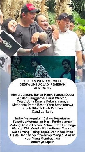 Alasan Indro warkop milih desta untuk jadi pemeran alm dono#indrowarkop #beritaartis #viral #fyp