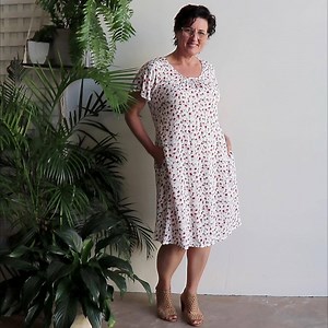 Tea Tree Dress is a loose, peasant-style summer shift designed to keep you cool on the warmest of days. Made in a softly draping, quality rayon that wears beautifully through the warmer months, there's just enough gather to wear as a loose tunic cover-up, making our Tea Tree Dress a wonderfully versatile shift style. https://kobomo.com.au/products/tea-tree-dress-falling-leaf-36759?variant=31765304148010 | Kobomo