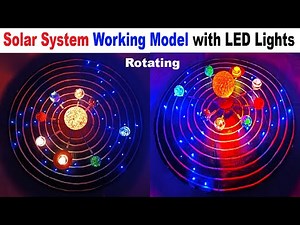 solar system working model with led lights - rotating - diy - craftpiller - science exhibition