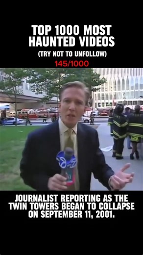 Haunted Footage on Instagram: "On the morning of September 11, 2001, veteran journalist N.J. Burkett of New York’s WABC-TV was reporting live from lower Manhattan as the unimaginable unfolded. As he and his cameraman positioned themselves just blocks away from the World Trade Center, the South Tower suddenly began to collapse. The deafening roar and rising cloud of debris swallowed the streets, forcing Burkett and his crew to run for their lives mid-broadcast. The footage—chaotic, unfiltered, an