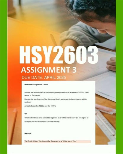 HSY2603 Assignment 3 2025 Due April 2025172