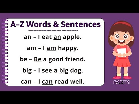 A–Z ENGLISH WORDS AND SENTENCES PART 1 | LEARN WORDS AND SENTENCES | Read along | with Teacher Jake
