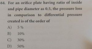 For an orifice plate having the ratio of inside diameter (d) to... | Filo