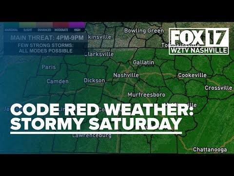 Code Red Weather: Severe storms, spin-up tornado possible in Middle Tennessee this weekend