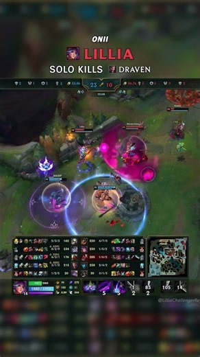 (Onii) Lillia SOLO KILLS Draven | EUW Master Patch 26.20 #shorts