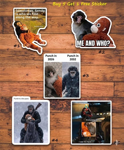 Baby Punch Monkey Sticker, Abandonment Monkey Car Magnet - Etsy